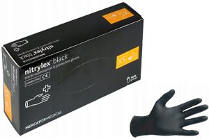 Nitrylex® PF fekete púdermentes nitril egészségügyi és munkavédelmi kesztyű