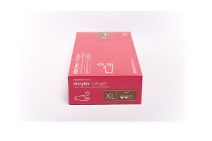 Nitrylex® PF kollagénes púdermentes rózsaszínű nitril egészségügyi és munkavédelmi kesztyű